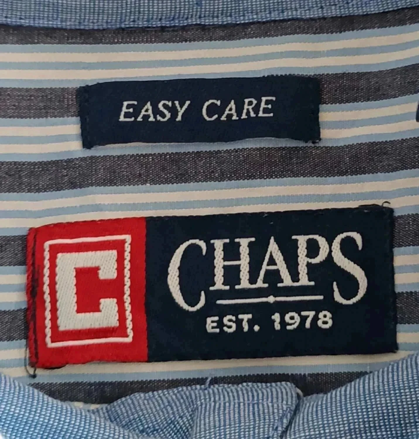 Chaps blue white stripes shirt Size L – photo 7